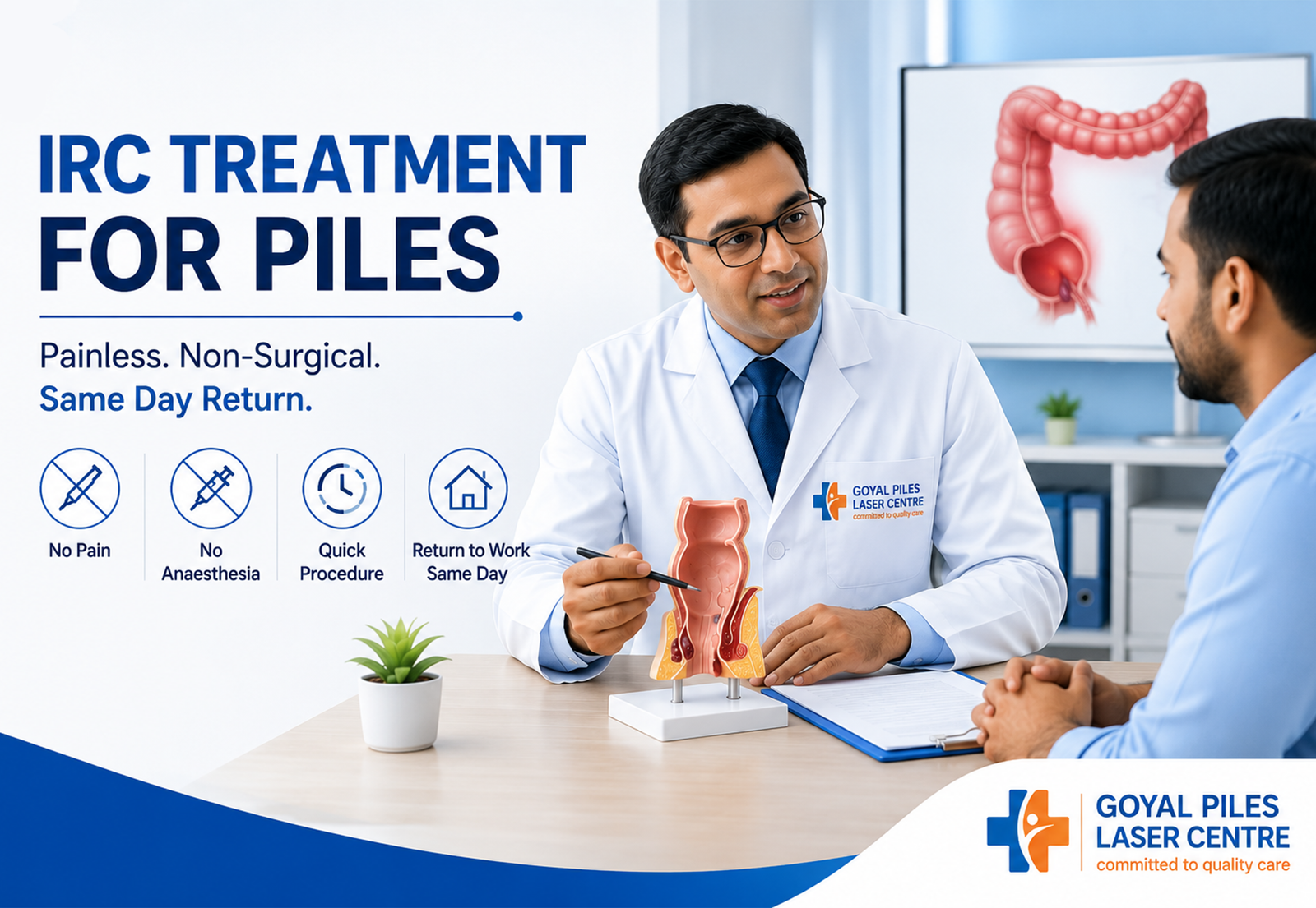 IRC Infrared Coagulation treatment for piles - step by step procedure explanation.